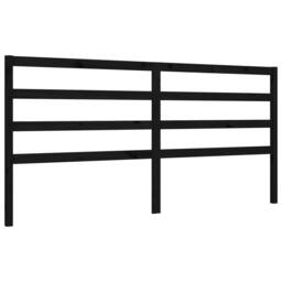 Berkfield Home Bed Frame with Headboard Black 200x200 cm Solid Wood - thumbnail 8