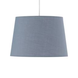 First Choice Lighting Grey Cotton 28cm Tapered Cylinder Pendant or Lamp Shade - thumbnail 2