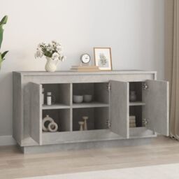 Berkfield Home Sideboard Concrete Grey 102x35x55 cm Engineered Wood - Size: 102 x 35 x 55 cm - thumbnail 3