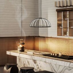 CGC Lighting Paraplu 2 Black 60cm Hemisphere LED Ceiling Pendant - thumbnail 4
