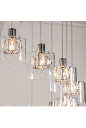 Netlighting Verina 12 Light Spiral Cluster Pendant Chrome Glass G9 in Clear - thumbnail 4