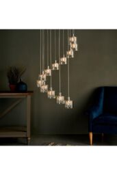 Netlighting Verina 12 Light Spiral Cluster Pendant Chrome Glass G9 in Clear - thumbnail 2