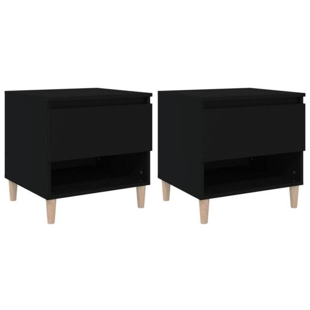 Berkfield Home Bedside Tables 2 pcs Black 50x46x50 Engineered Wood - image 1