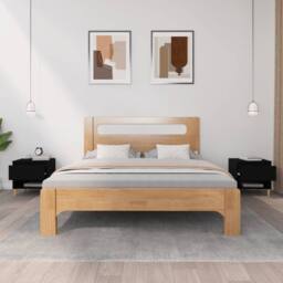 Berkfield Home Bedside Tables 2 pcs Black 50x46x50 Engineered Wood - thumbnail 3