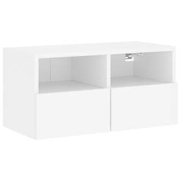 Berkfield Home TV Wall Cabinet White 60x30x30 cm Engineered Wood - Size: 60 x 30 x 30 cm - thumbnail 1