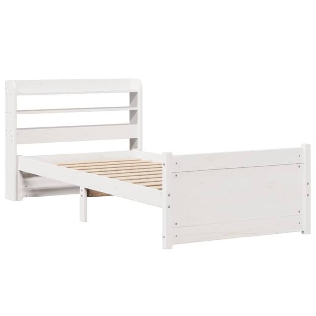Berkfield Home Beautiful Bed Frame with Headboard without Mattress White 90x190 - Size: Single - image 1