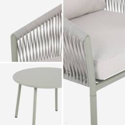 sweeek 4-seater garden sofa set in steel & resin ropes in Beige - thumbnail 8