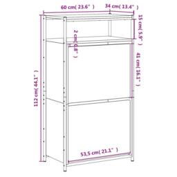 Berkfield Home Shoe Cabinet Brown Oak 60x34x112 Engineered Wood - thumbnail 9