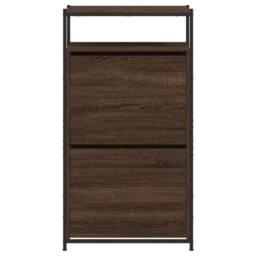 Berkfield Home Shoe Cabinet Brown Oak 60x34x112 Engineered Wood - thumbnail 5