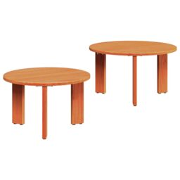 Berkfield Home Coffee Table Set 2 pcs Wax brown 47.5 x 47.5 x 27 cm - thumbnail 7