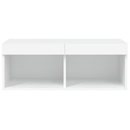 Berkfield Home TV Cabinet with LED Lights White 80x30x30 cm - Size: 80 x 30 x 30 cm - thumbnail 8