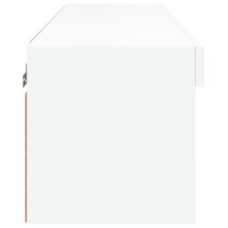 Berkfield Home TV Cabinet with LED Lights White 80x30x30 cm - Size: 80 x 30 x 30 cm - thumbnail 9