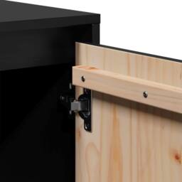 Berkfield Home TV Cabinet Black 74x35x44 cm Solid Wood Pine - Size: 74 x 35 x 44 cm - thumbnail 9