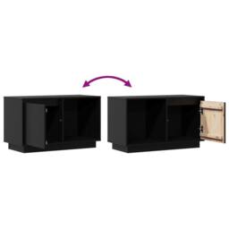 Berkfield Home TV Cabinet Black 74x35x44 cm Solid Wood Pine - Size: 74 x 35 x 44 cm - thumbnail 8