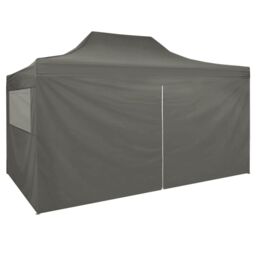 Berkfield Home Foldable Tent Pop-Up with 4 Side Walls 3x4.5 m Anthracite in Black - thumbnail 3