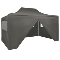 Berkfield Home Foldable Tent Pop-Up with 4 Side Walls 3x4.5 m Anthracite in Black - thumbnail 1