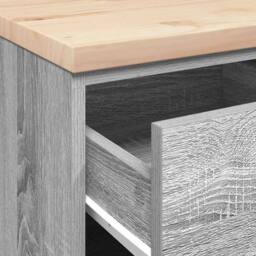 Berkfield Home Durable Garage Storage Cabinet Grey Sonoma 40x51x85 cm Solid Wood Pine - Size: 40 x 51 x 85 cm - thumbnail 9