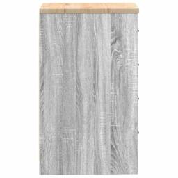 Berkfield Home Durable Garage Storage Cabinet Grey Sonoma 40x51x85 cm Solid Wood Pine - Size: 40 x 51 x 85 cm - thumbnail 7