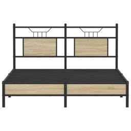 Berkfield Home Decorative Bed Frame without Mattress Sonoma Oak 137x190 cm Engin in Black - thumbnail 6