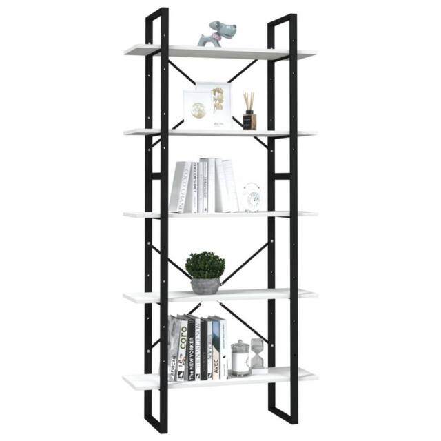 Berkfield Home Modern 5-Tier Book Cabinet White 80x30x175 cm Pinewood - Size: 80 x 30 x 175 cm - image 1
