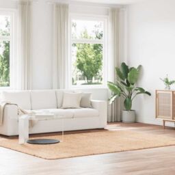 Berkfield Home Shaggy Rug High Pile NAVARRA Beige 200x290 cm Polyester - Size: Medium - thumbnail 1