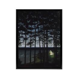 "Artery8 Harald Sohlberg Fisherman's Cottage Framed Canvas Wall Art Print in Black - Size: W12"" x H16""" - thumbnail 1