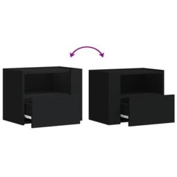 Berkfield Home Decorative Wall-mounted Bedside Cabinets 2 pcs Black 45x30x35 cm - Size: 45 x 30 x 35 cm - thumbnail 9