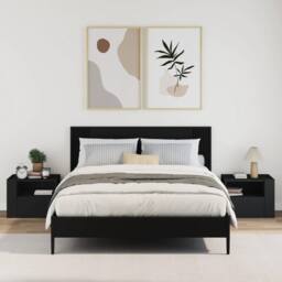 Berkfield Home Decorative Wall-mounted Bedside Cabinets 2 pcs Black 45x30x35 cm - Size: 45 x 30 x 35 cm - thumbnail 1