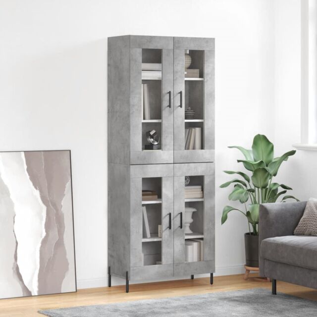 Berkfield Home Highboard Concrete Grey 69.5x34x180 cm Engineered Wood - image 1