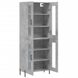Berkfield Home Highboard Concrete Grey 69.5x34x180 cm Engineered Wood - thumbnail 4