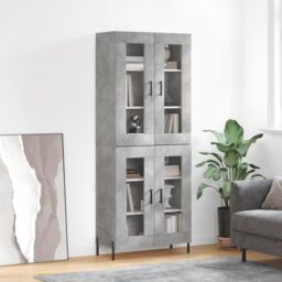 Berkfield Home Highboard Concrete Grey 69.5x34x180 cm Engineered Wood - thumbnail 1