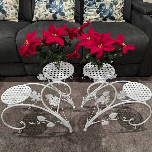 EONLION Wrought Iron Plant Shelf Plant Holder in White - image 1