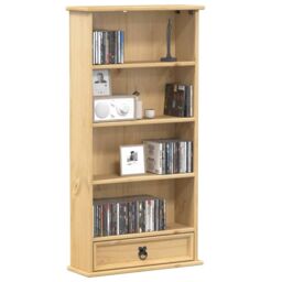 Berkfield Home CD Cabinet Corona 52x17.5x103 cm Solid Wood Pine in Brown