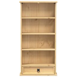 Berkfield Home CD Cabinet Corona 52x17.5x103 cm Solid Wood Pine in Brown - thumbnail 4