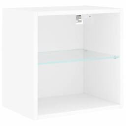 Berkfield Home Modern 5 Piece TV Wall Units with LED White Engineered Wood - thumbnail 7
