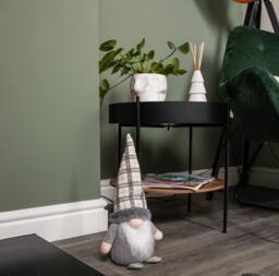 Samuel Alexander 35cm Grey Standing Christmas Gonk Decoration with Tartan Hat - thumbnail 2
