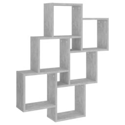 Berkfield Home Wall Cube Shelf Concrete Grey 78x15x93 cm Engineered Wood - Size: 78 x 15 x 93 cm - thumbnail 2
