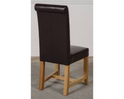 Thats Furniture Kuba 180 x 90 cm Chunky Oak Dining Table & 6 Washington Leather Chairs in Brown - thumbnail 7