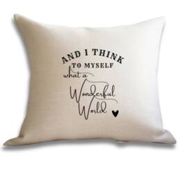 Aye Do Gifts What A Wonderful World Cushion in Cream - Size: 40 cm x 40 cm - thumbnail 2