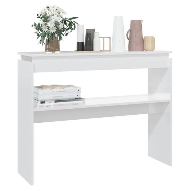Berkfield Home Decorative Console Table High Gloss White 102x30x80 cm Engineered Wood - Size: 102 x 30 x 80 cm - image 1