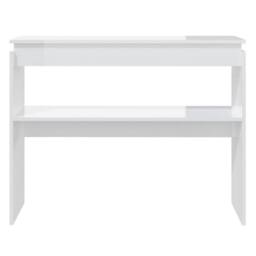 Berkfield Home Decorative Console Table High Gloss White 102x30x80 cm Engineered Wood - Size: 102 x 30 x 80 cm - thumbnail 4