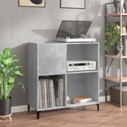 Berkfield Home Record Cabinet Concrete Grey 84.5x38x89 cm Engineered Wood