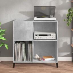 Berkfield Home Record Cabinet Concrete Grey 84.5x38x89 cm Engineered Wood - thumbnail 3
