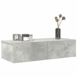 Berkfield Home Wall Shelf with Drawers Concrete Grey 60x26.5x15 cm Engineered Wood - thumbnail 1