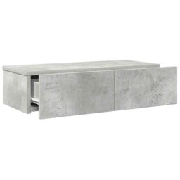 Berkfield Home Wall Shelf with Drawers Concrete Grey 60x26.5x15 cm Engineered Wood - thumbnail 7