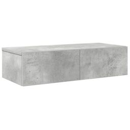 Berkfield Home Wall Shelf with Drawers Concrete Grey 60x26.5x15 cm Engineered Wood - thumbnail 2