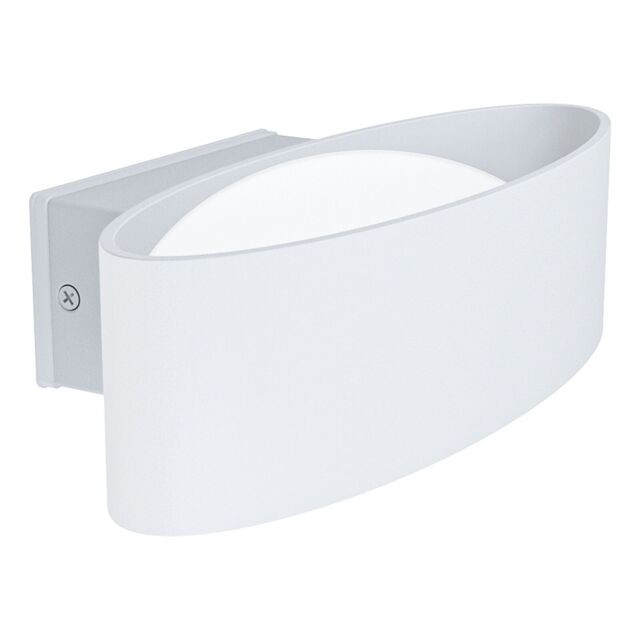 Loops IP44 Outdoor Wall Light White Aluminium & Steel 10W Built in LED Porch Lamp - image 1