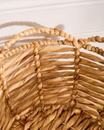 Dibor Vintage Style Large Open Weave Wicker Scalloped Planter Basket (Dia) 30cm, (H) 22cm in Natural - thumbnail 3