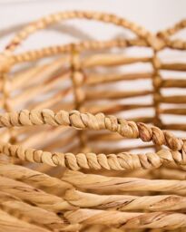 Dibor Vintage Style Large Open Weave Wicker Scalloped Planter Basket (Dia) 30cm, (H) 22cm in Natural - thumbnail 2