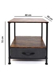 FWStyle Walnut Effect Side Table With Storage Drawer in Brown - thumbnail 5